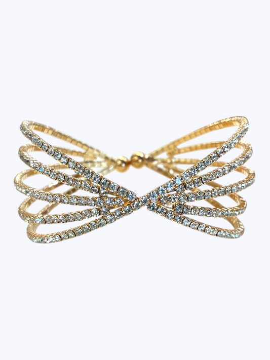 Sparkling Crisscross Cuff Bracelet | B0623