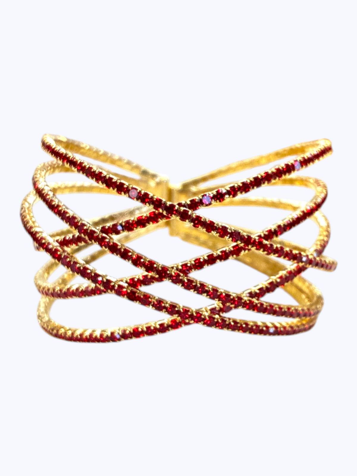 Double Crisscross Rhinestone Bracelet | B0622