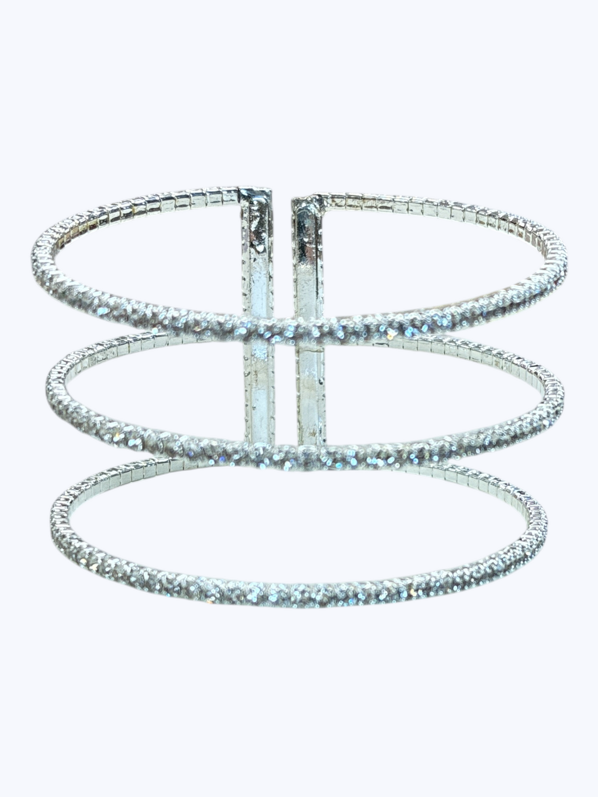 Triple Row Crystal Cuff Bracelet | B0625
