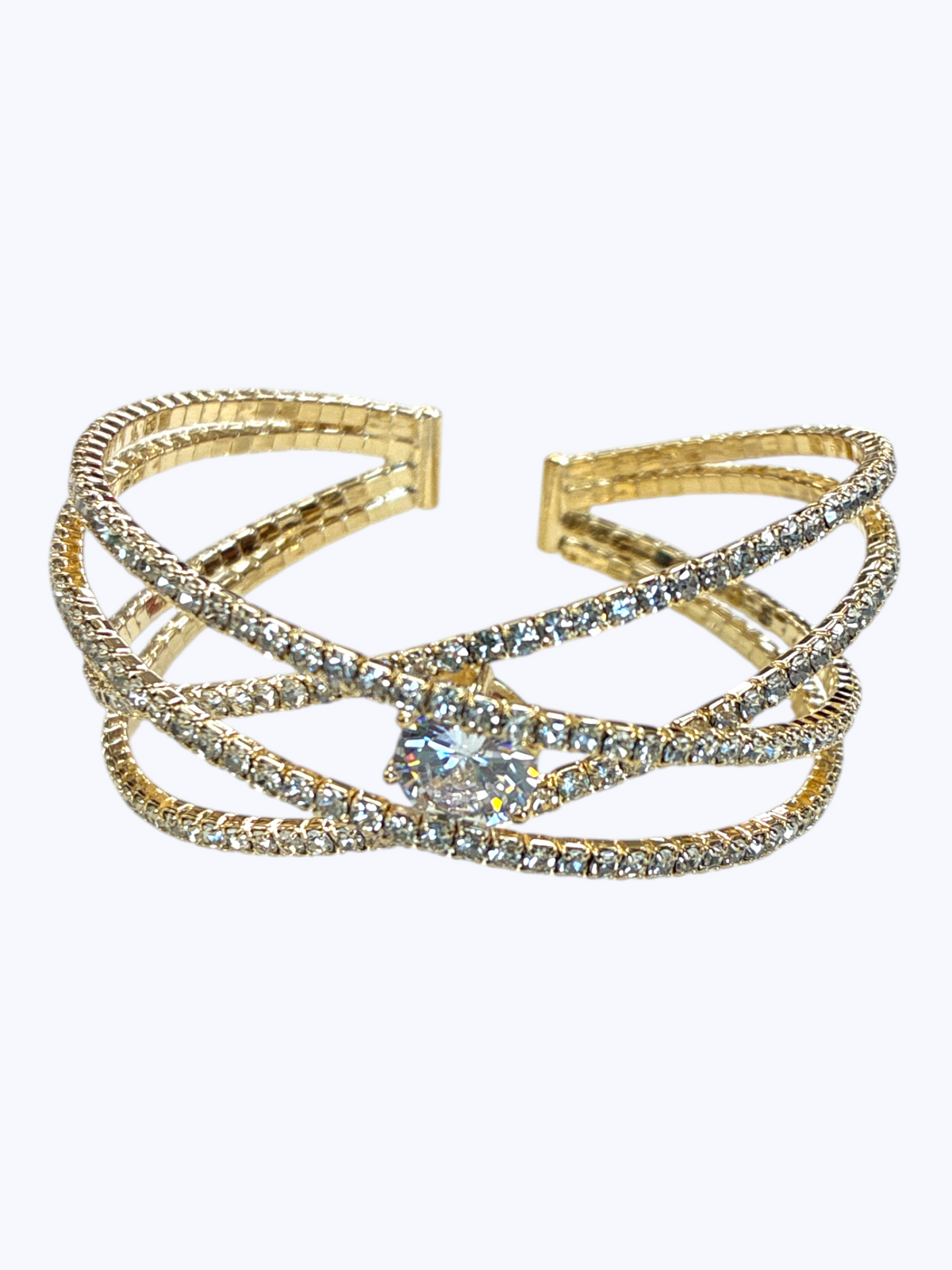 Crisscross Rhinestone Bracelet | B0620