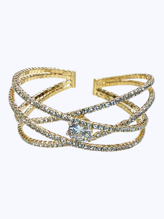 Crisscross Rhinestone Bracelet | B0620