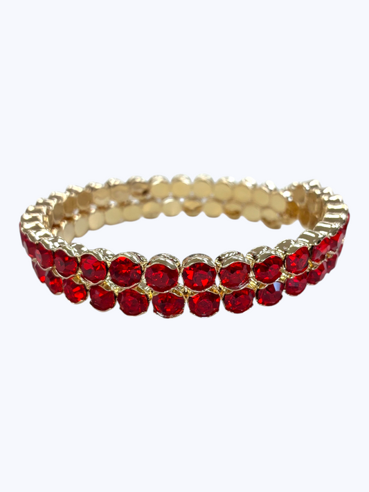 Glamorous Red Rhinestone Bracelet | B0608