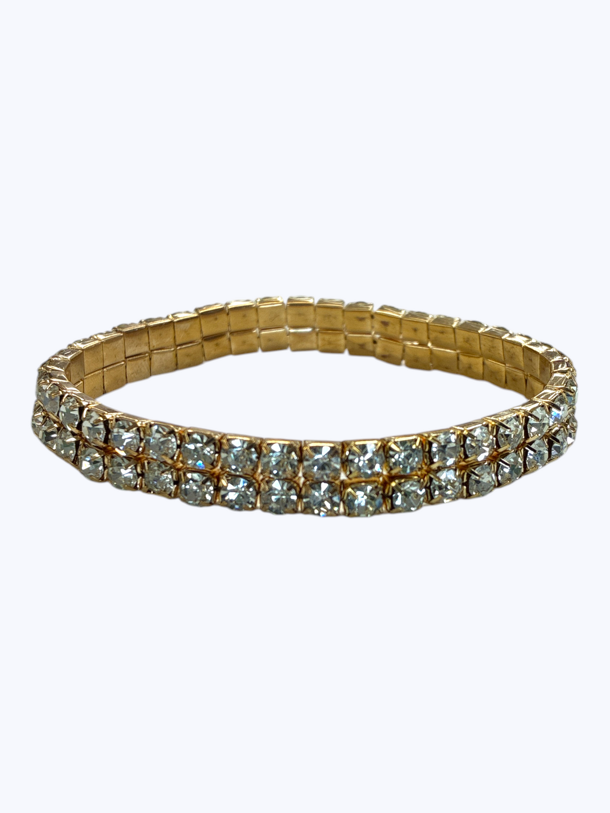 Double Row Rhinestone Stretch Bracelet | B0602