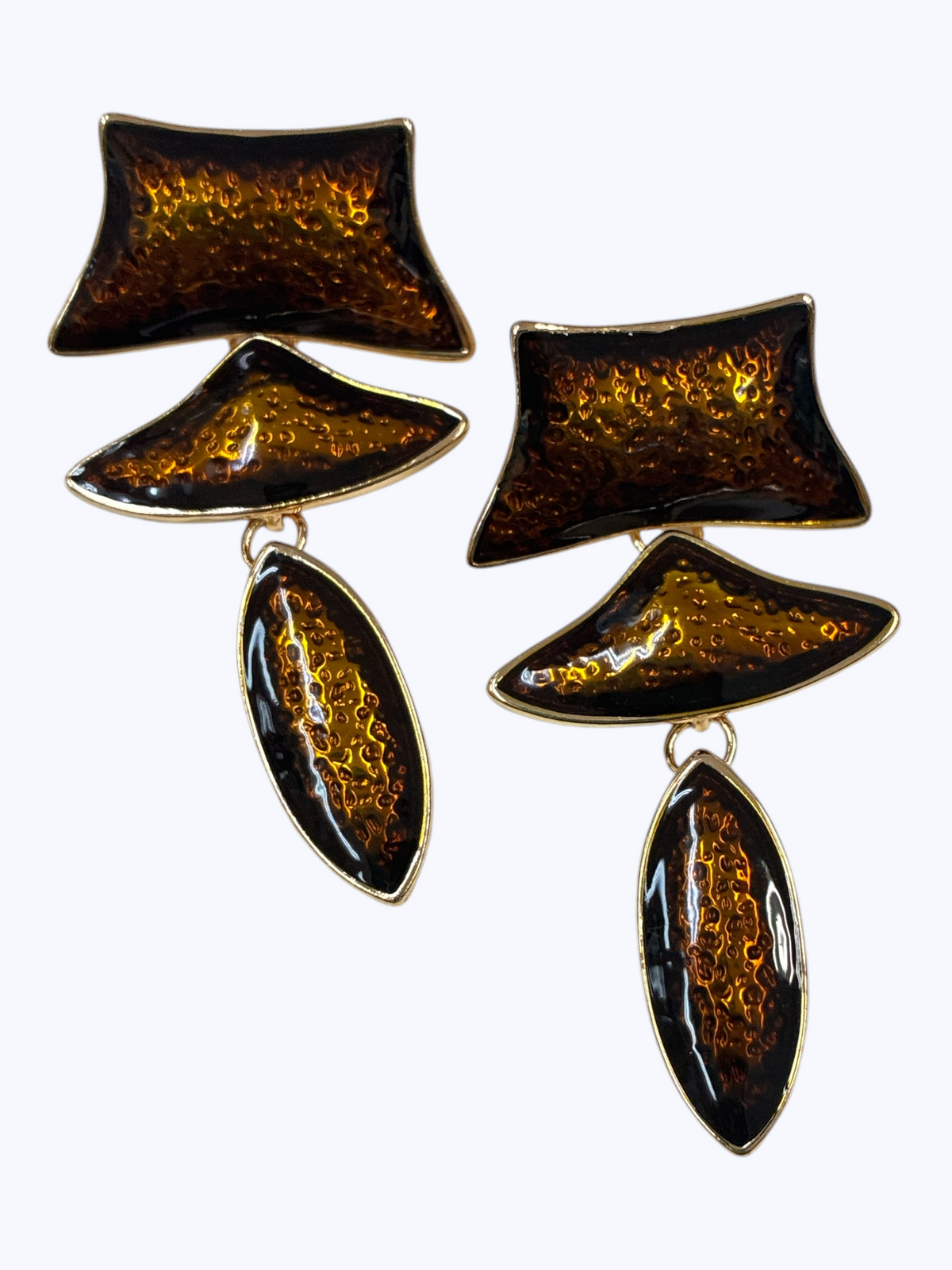 Three-Tier Geometric Dangle Earrings | E2679