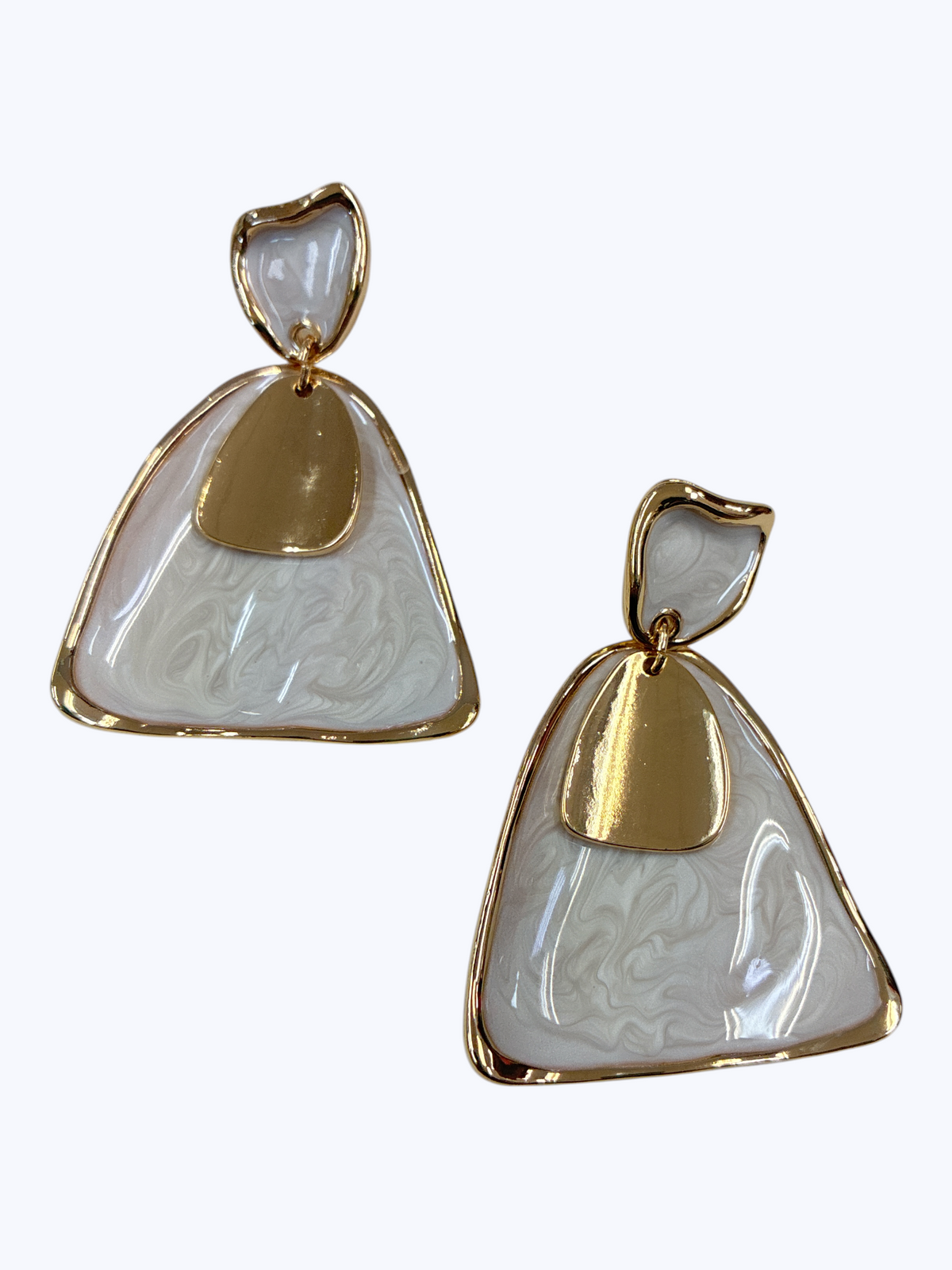 Textured Inlay Triangle Earrings | E2676