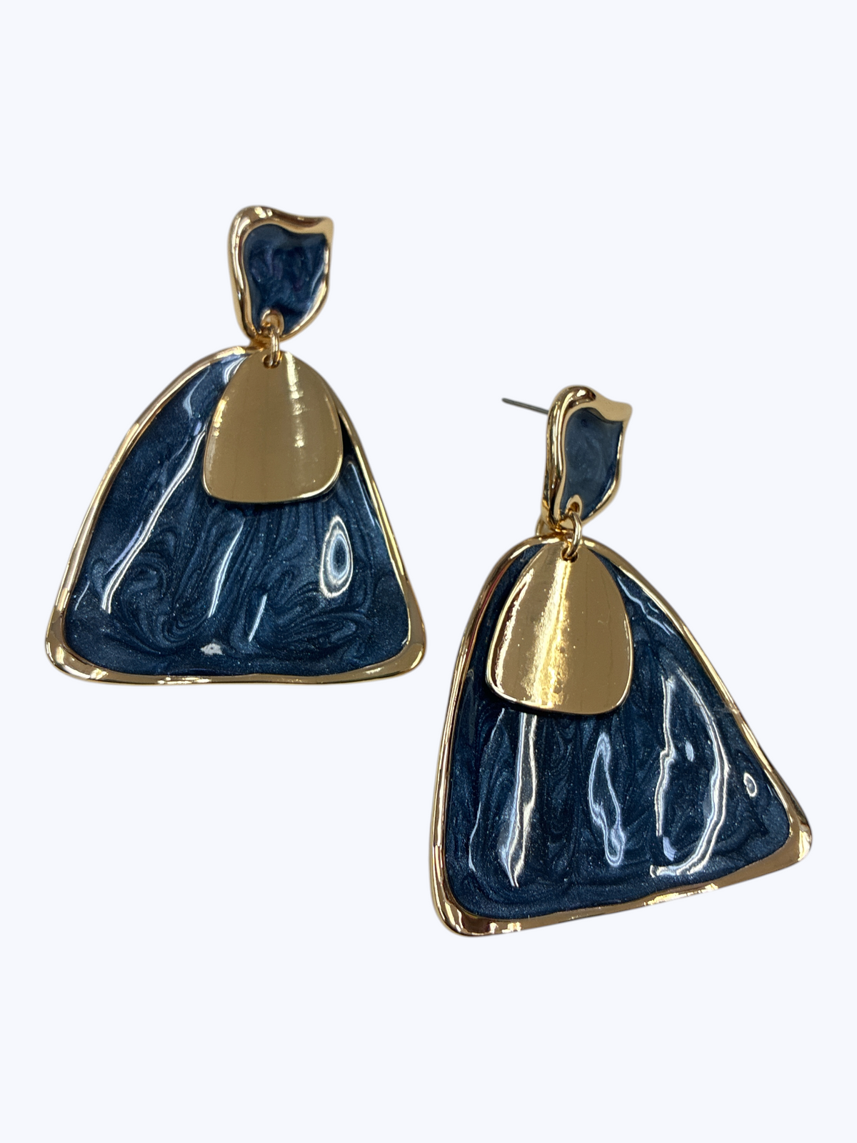 Textured Inlay Triangle Earrings | E2676