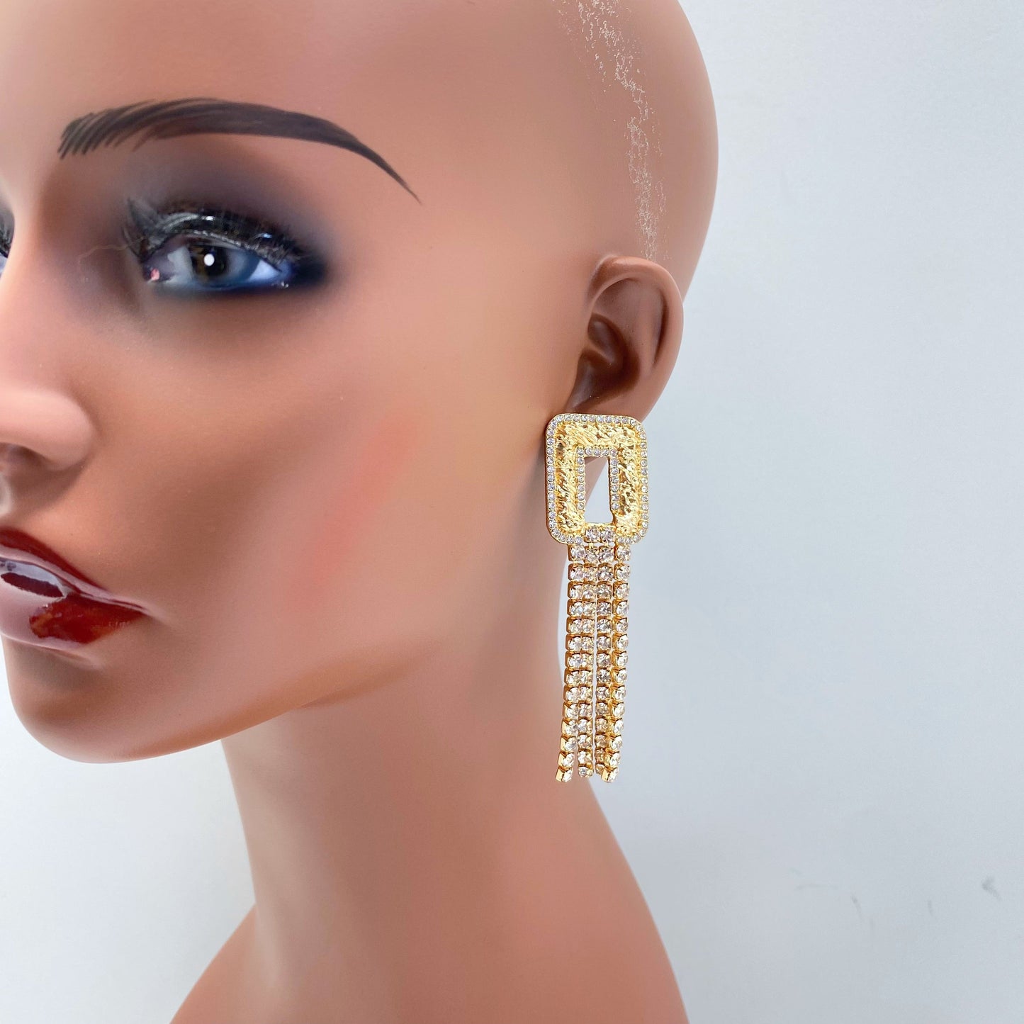 E1766 | Polished Gold Fringe Earrings | 25E1845