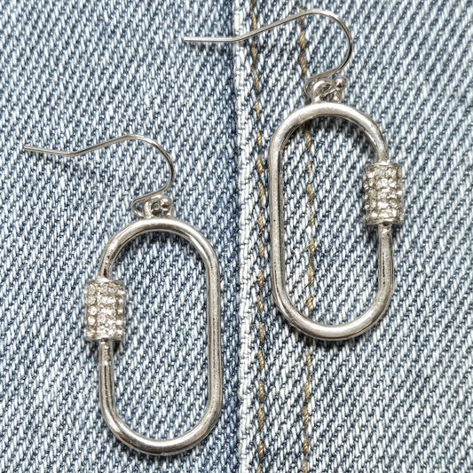E1122 QE1727 Carabiners Key Clip Design Drop Dangle Hook Earrings