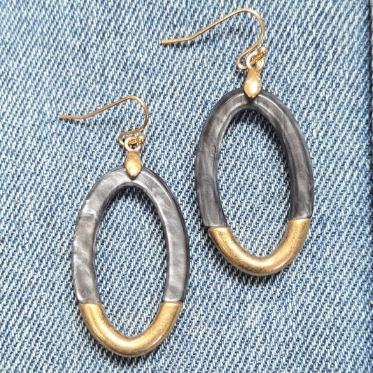 E1158 QE2048 Oval Shape Drop Dangle Hook Earrings