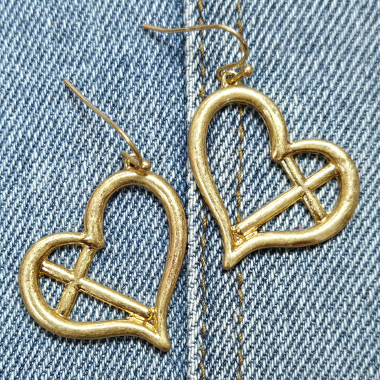 E1116 QE2394 Love shape Drop Dangle Hook Earrings