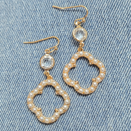 E1230 QE2483 Clover Drop Dangle Earrings