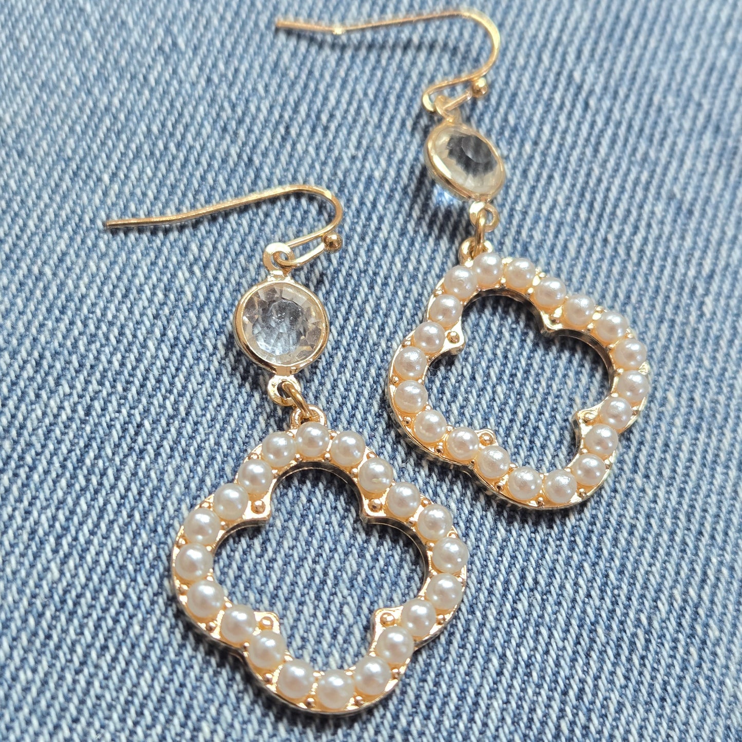 E1230 QE2483 Clover Drop Dangle Earrings