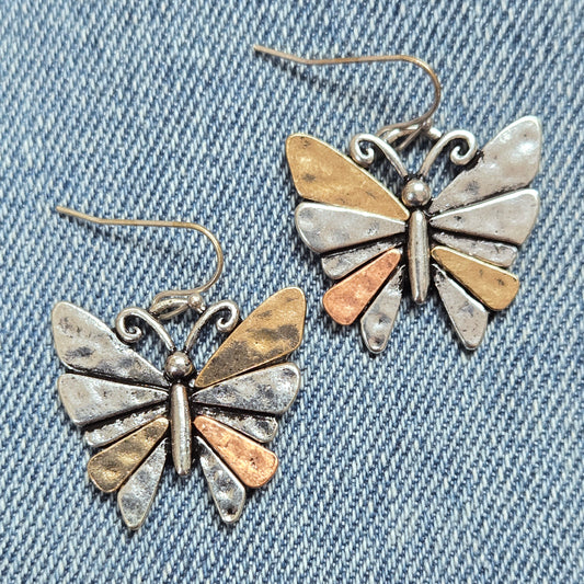 E1164 QE5009 Butterfly Design Drop Dangle Hook Earrings