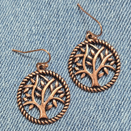 E1188 QE6783 Tree of Life design Drop Dangle Earrings