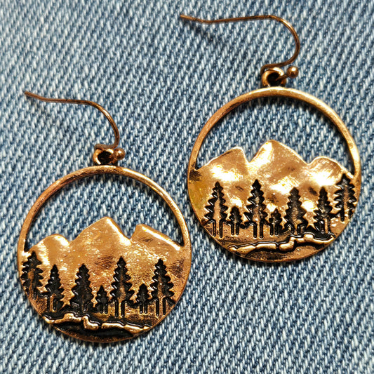 E1148 QE6970 Forrest Design Circle Drop Dangle Earrings