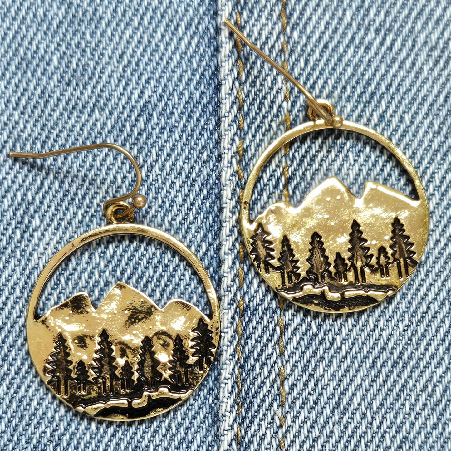 E1148 QE6970 Forrest Design Circle Drop Dangle Earrings