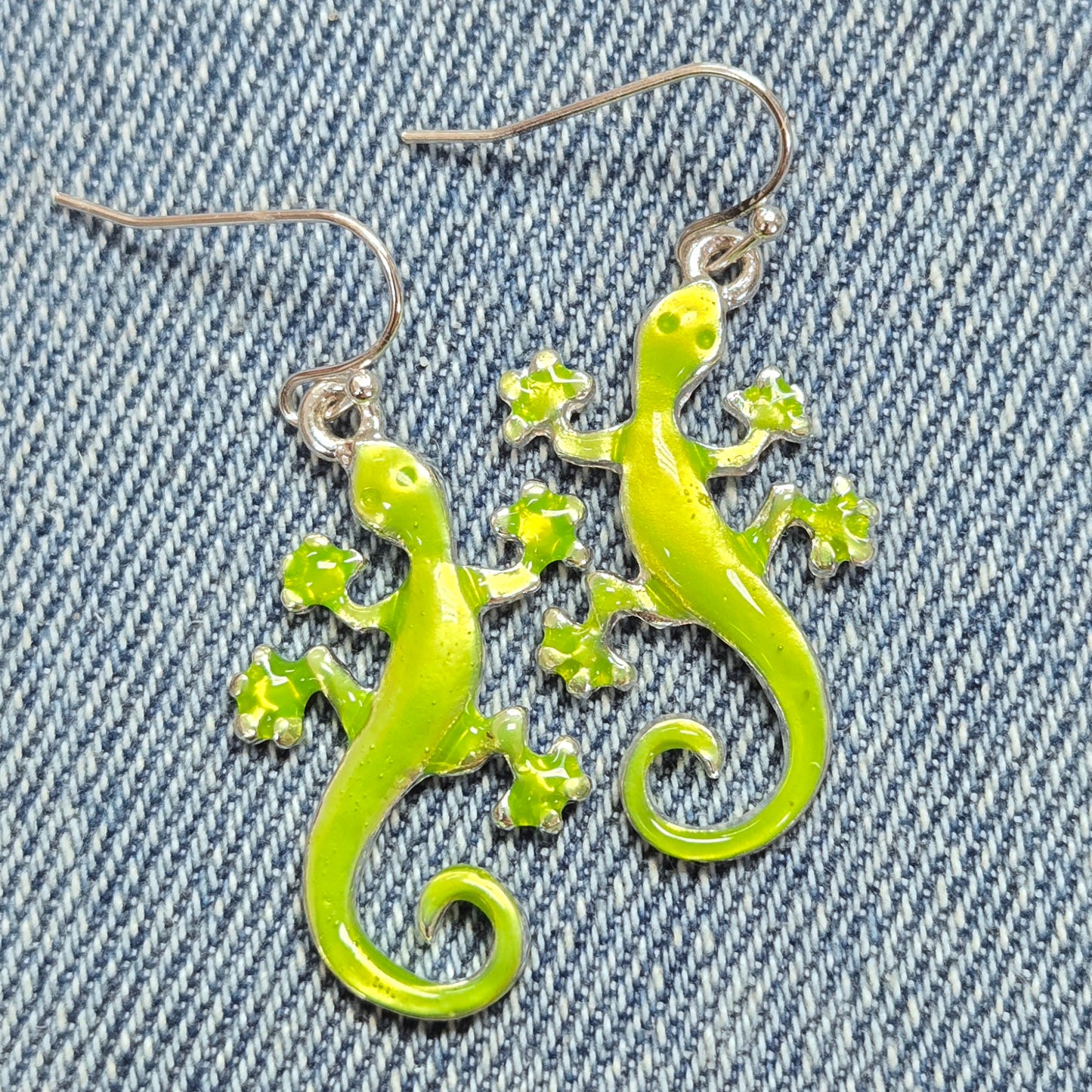 E1245 QE7722 Gecko Drop Dangle Earrings