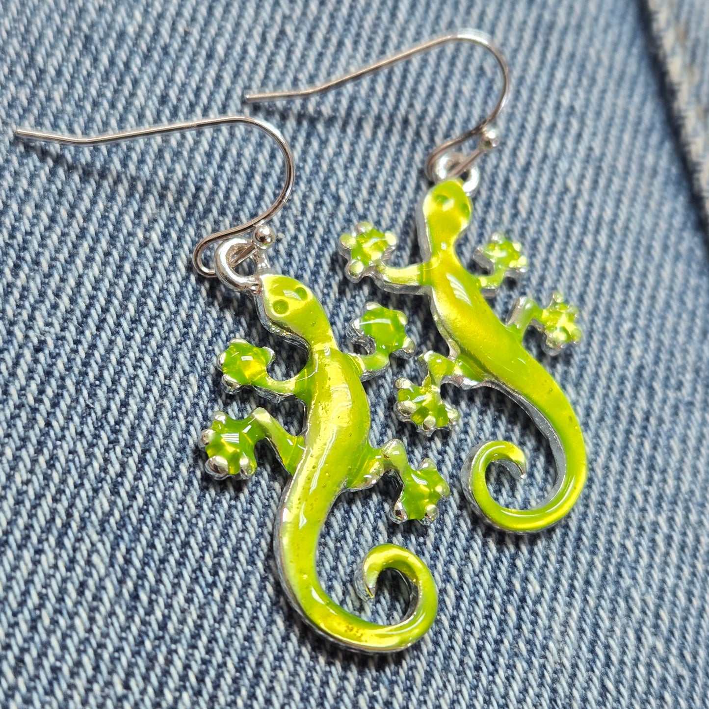 E1245 QE7722 Gecko Drop Dangle Earrings