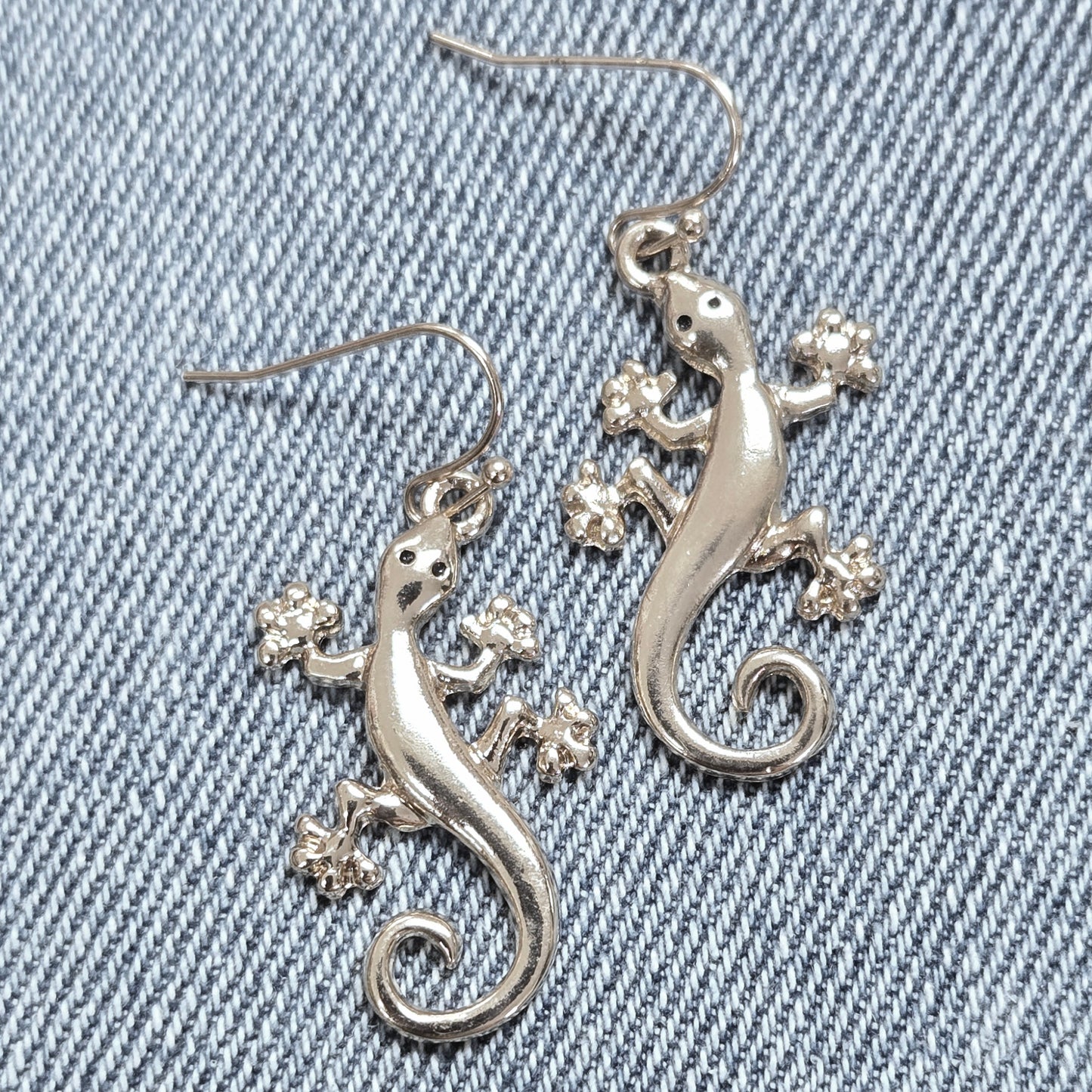 E1245 QE7722 Gecko Drop Dangle Earrings