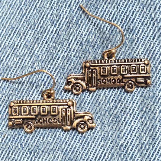 E1174 QE7733 School Bus Design Drop dangle Earrings