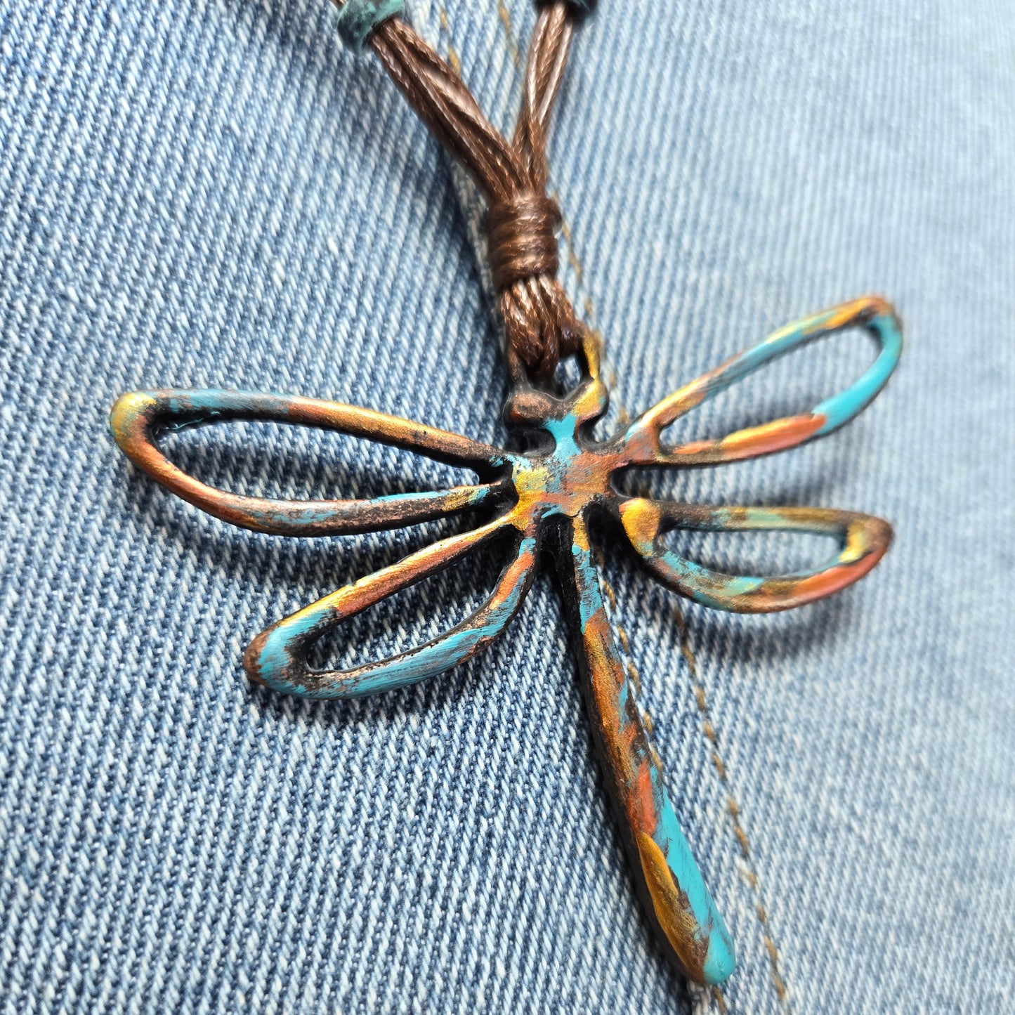 N0494 QNE14774 Animal Dragonfly Shape Pendant Necklace