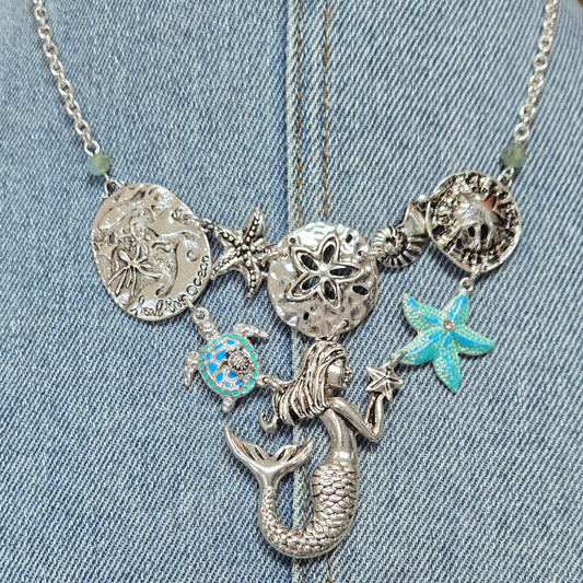 N0555 QNE16205 Mermaid Sea Life Necklace