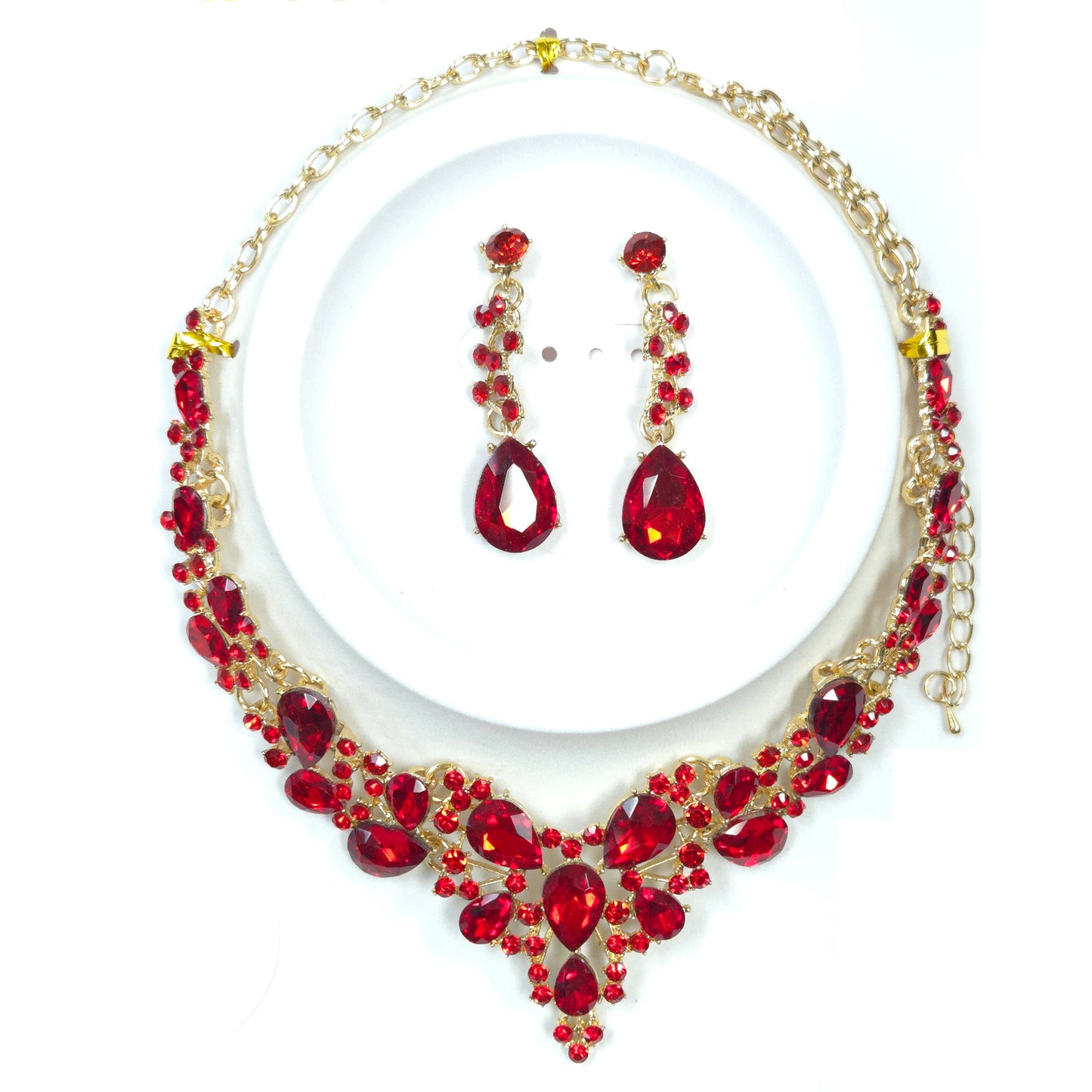 N5003 | Regal Crystal Statement Necklace & Earrings Set | FJN364