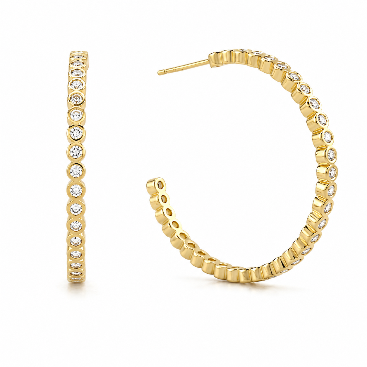 Cubic Zirconia Post Earrings - E2609