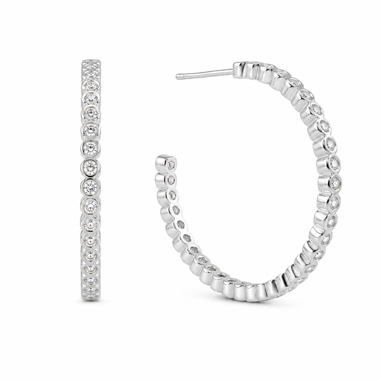 Cubic Zirconia Post Earrings - E2609