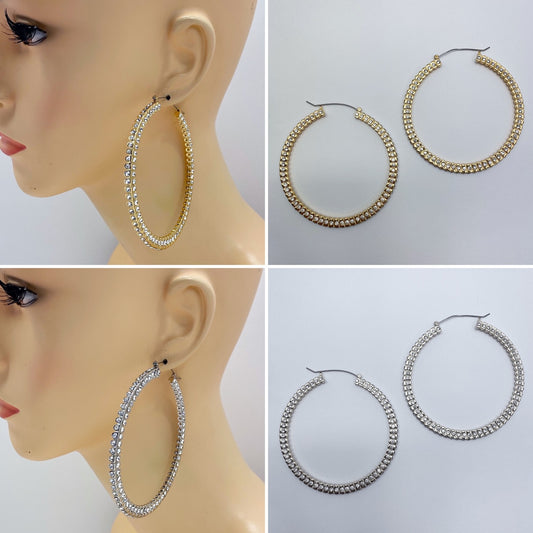 E0122 | Sparkle Hoop Earrings | KE3364-80