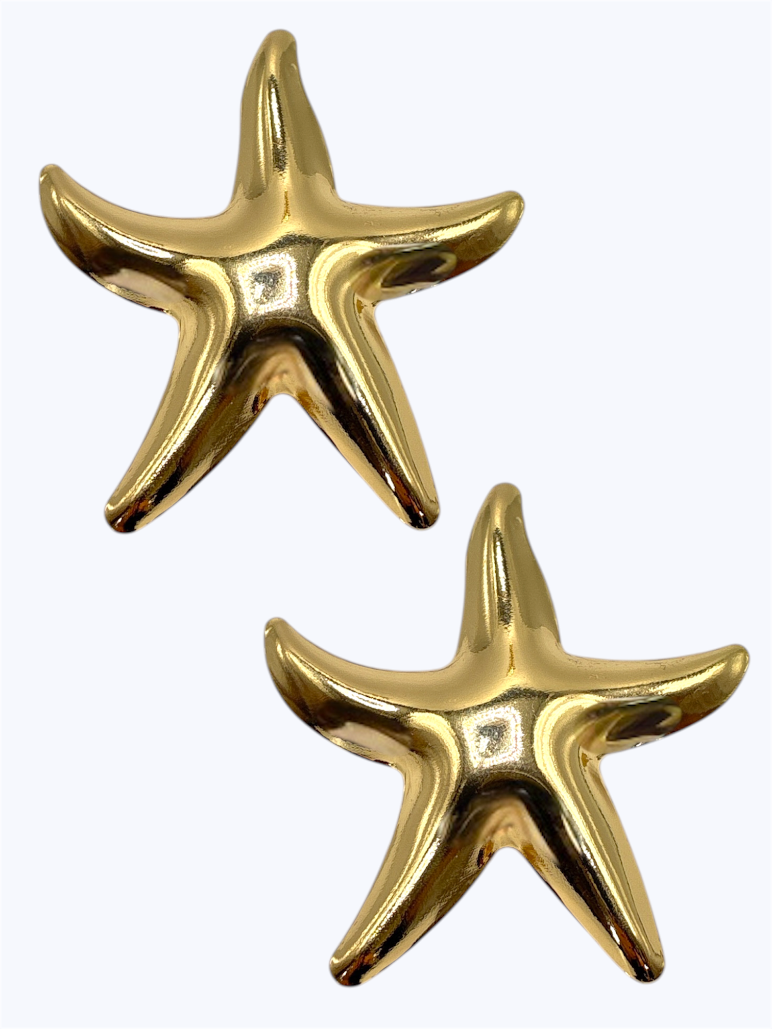 Starfish statement earrings with polished sculptural seaside-inspired design for coastal chic boutique fashion accessories collection
