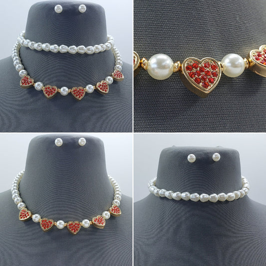 N0016 | Sweetheart Pearl Necklace Set | TNE1126