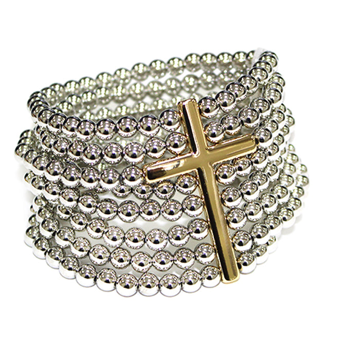 Cross Beaded Wrap Bracelet - B0559