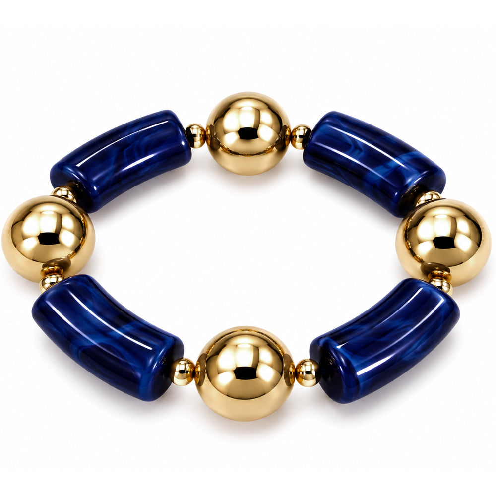 Acrylic Barrel Bead Stretch Bracelet - B0560