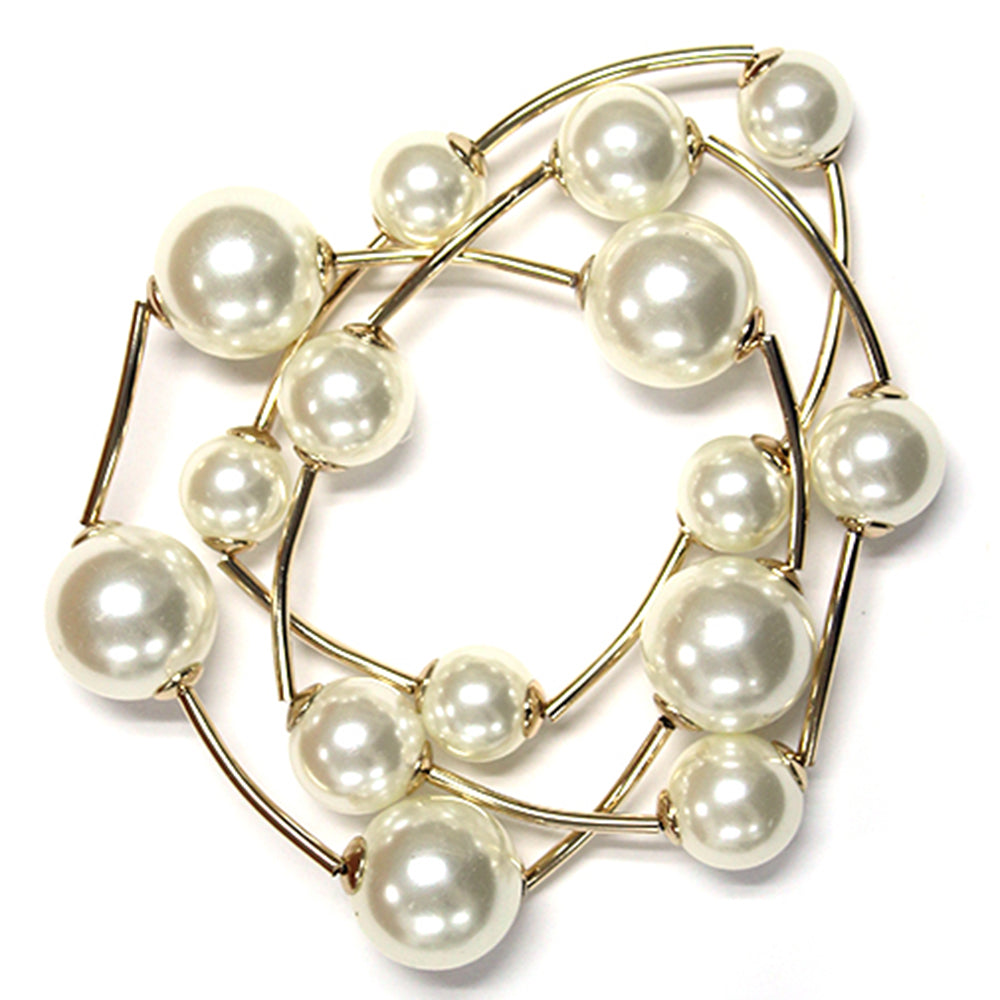 B0394 | Sculpted Pearl Loop Bracelet | TB9328