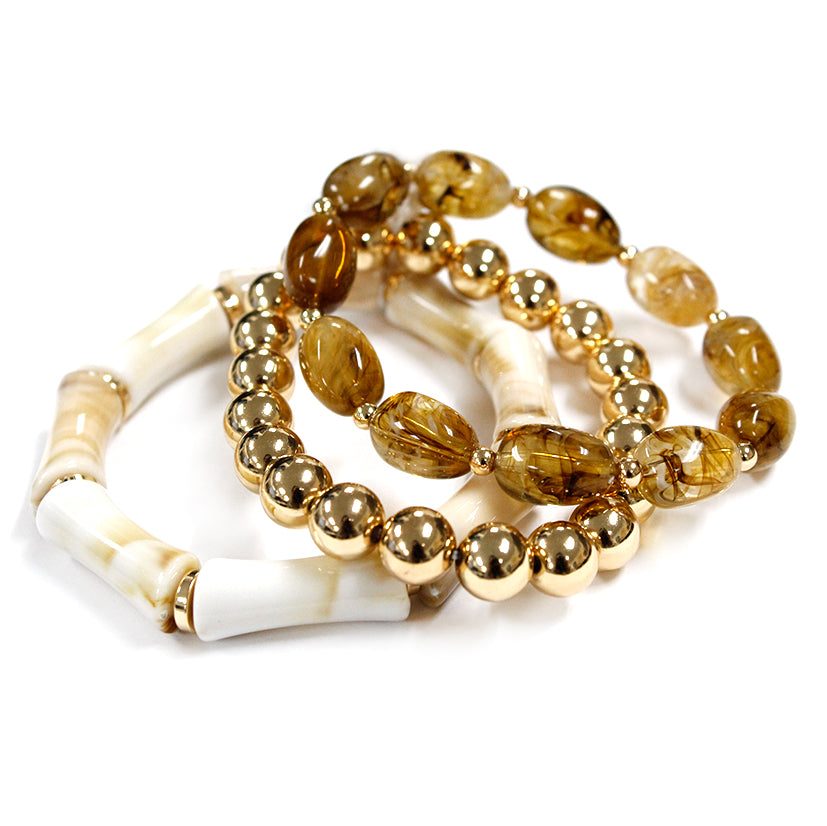 B0424 | Mixed Bead Stretch Bracelet Set | TB9819