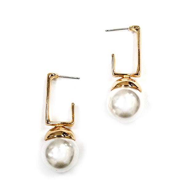 E2282 | Pearl Drop Geometric Earrings | TE11993