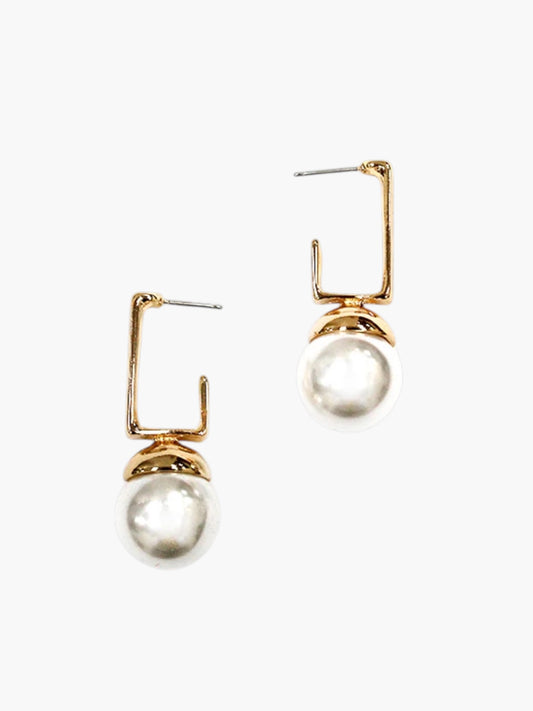 E2282 | Pearl Drop Geometric Earrings | TE11993