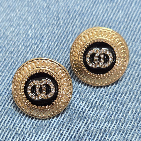 E1204 TE2571 Circle Shape Stud Style Post Earrings