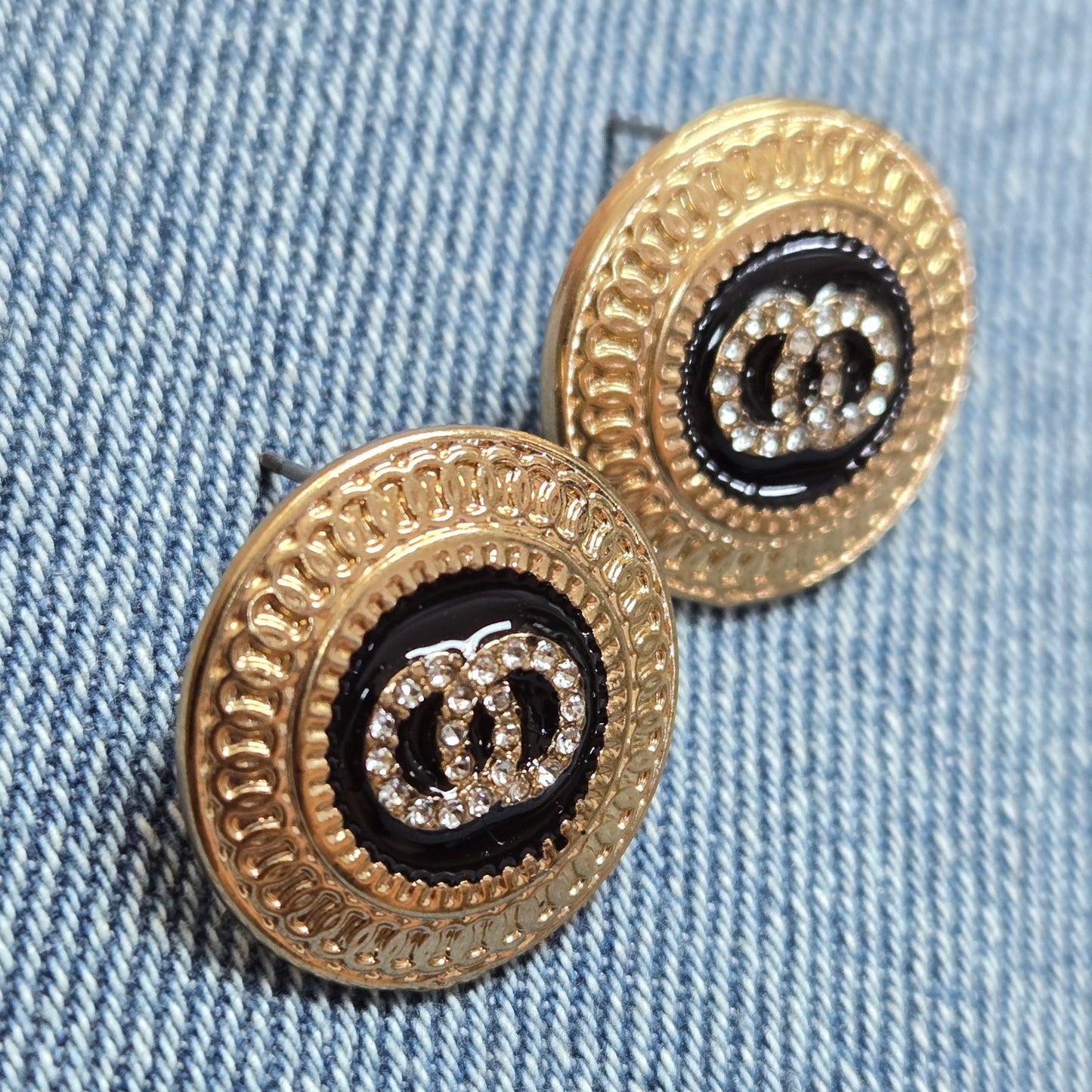E1204 TE2571 Circle Shape Stud Style Post Earrings