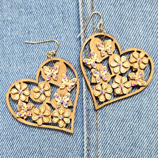 E1209 TE4311 Drop Dangle Hook Wooden Earrings