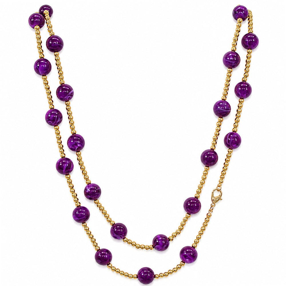 Acrylic Beads Long Necklace - N5292