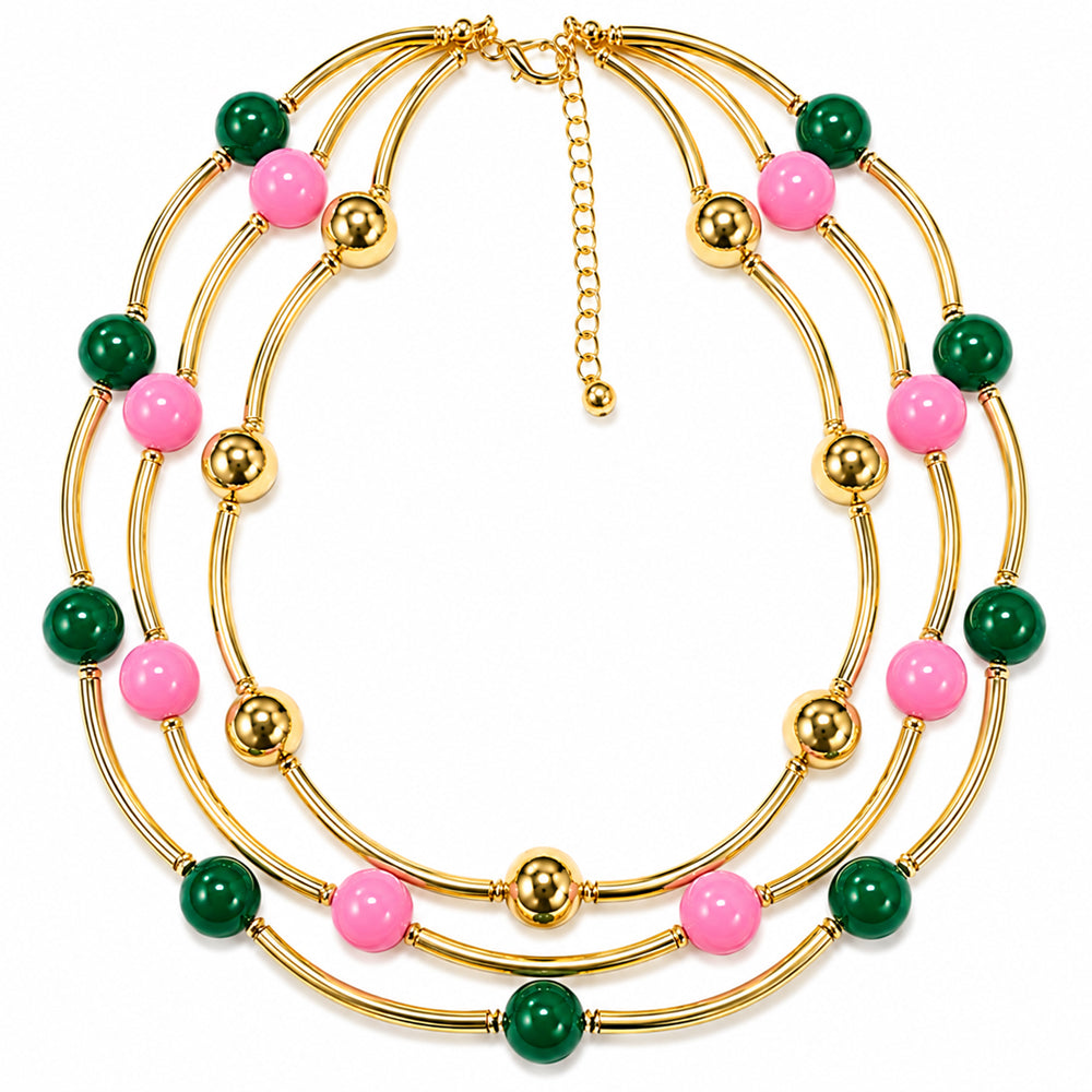 Acrylic Bead Collar Necklace | N5349