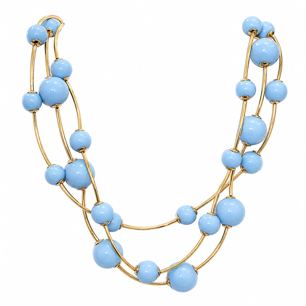 Triple Layer Ball Beaded Necklace - N5193