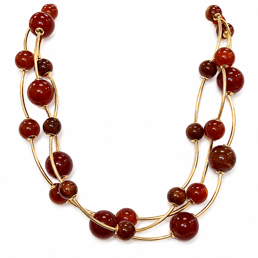 Multi Layer Ball Beaded Necklace - N5294