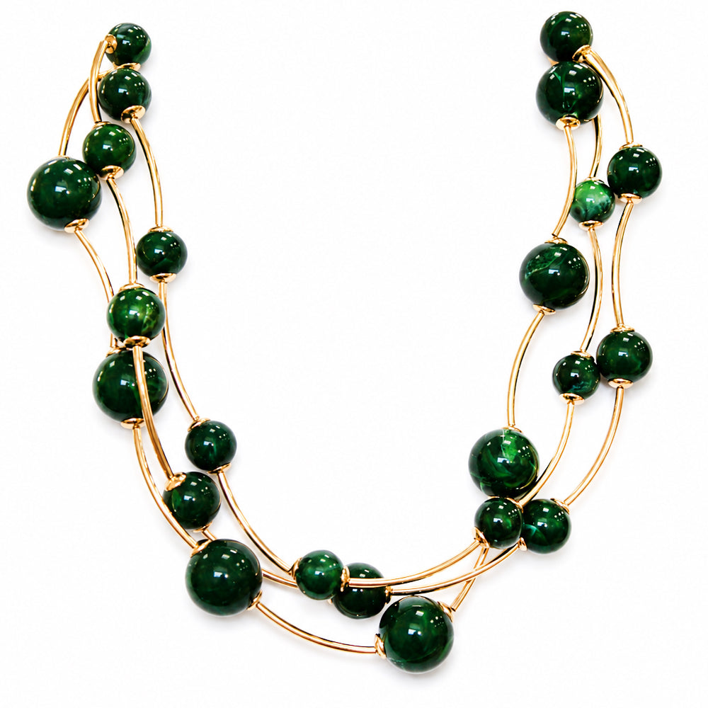 Multi Layer Ball Beaded Necklace - N5294