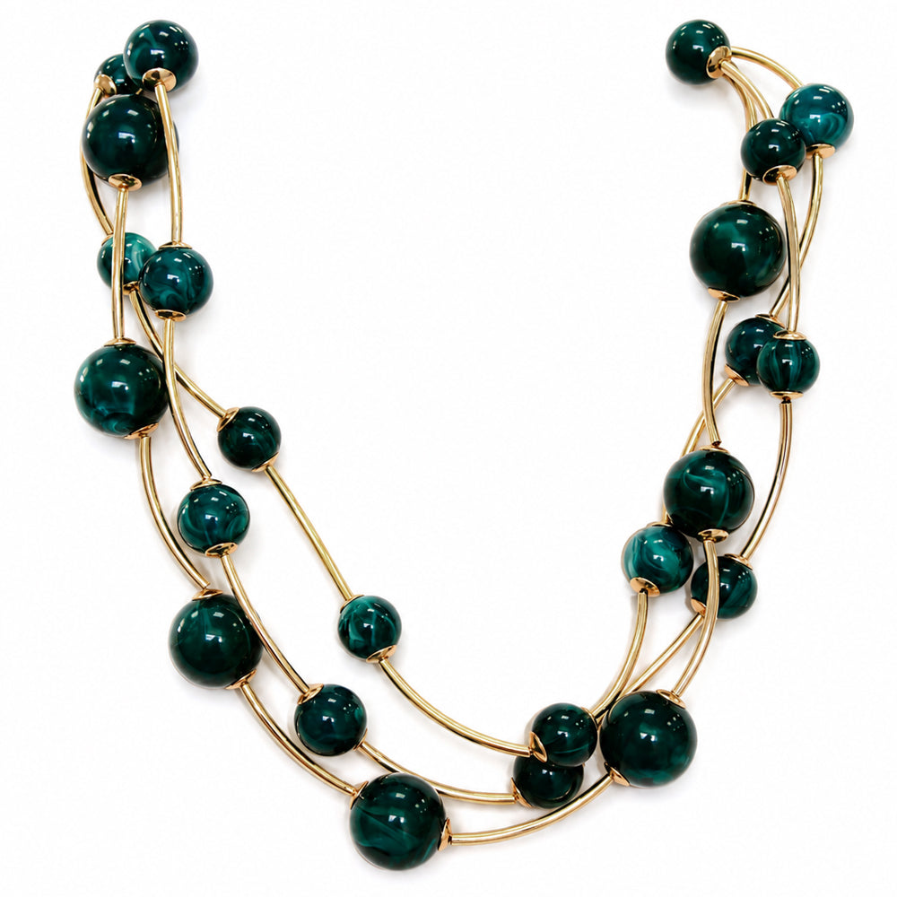 Multi Layer Ball Beaded Necklace - N5294
