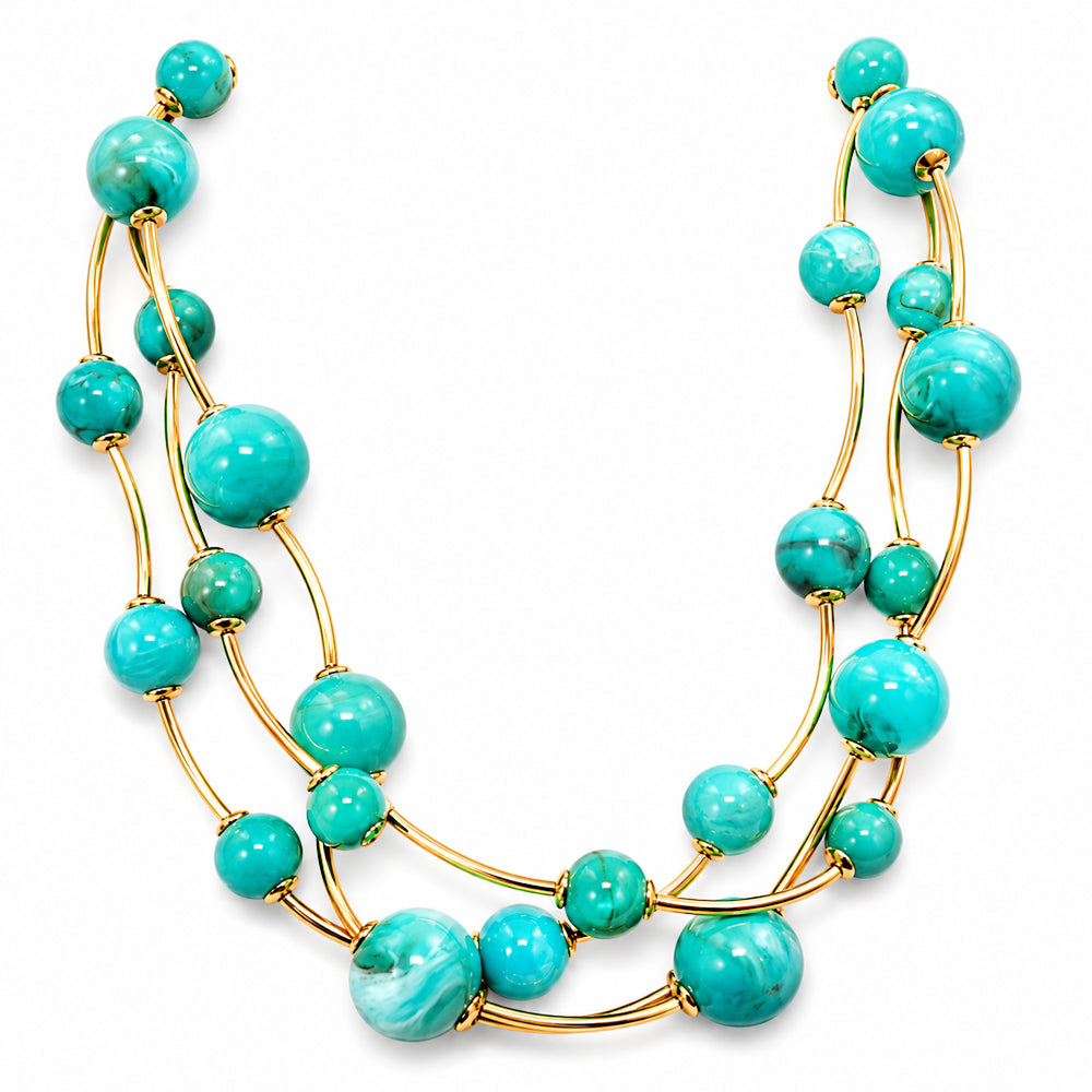Multi Layer Ball Beaded Necklace - N5294