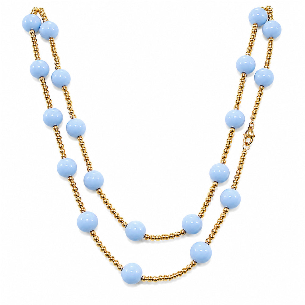Double Layer Ball Beaded Necklace - N5295