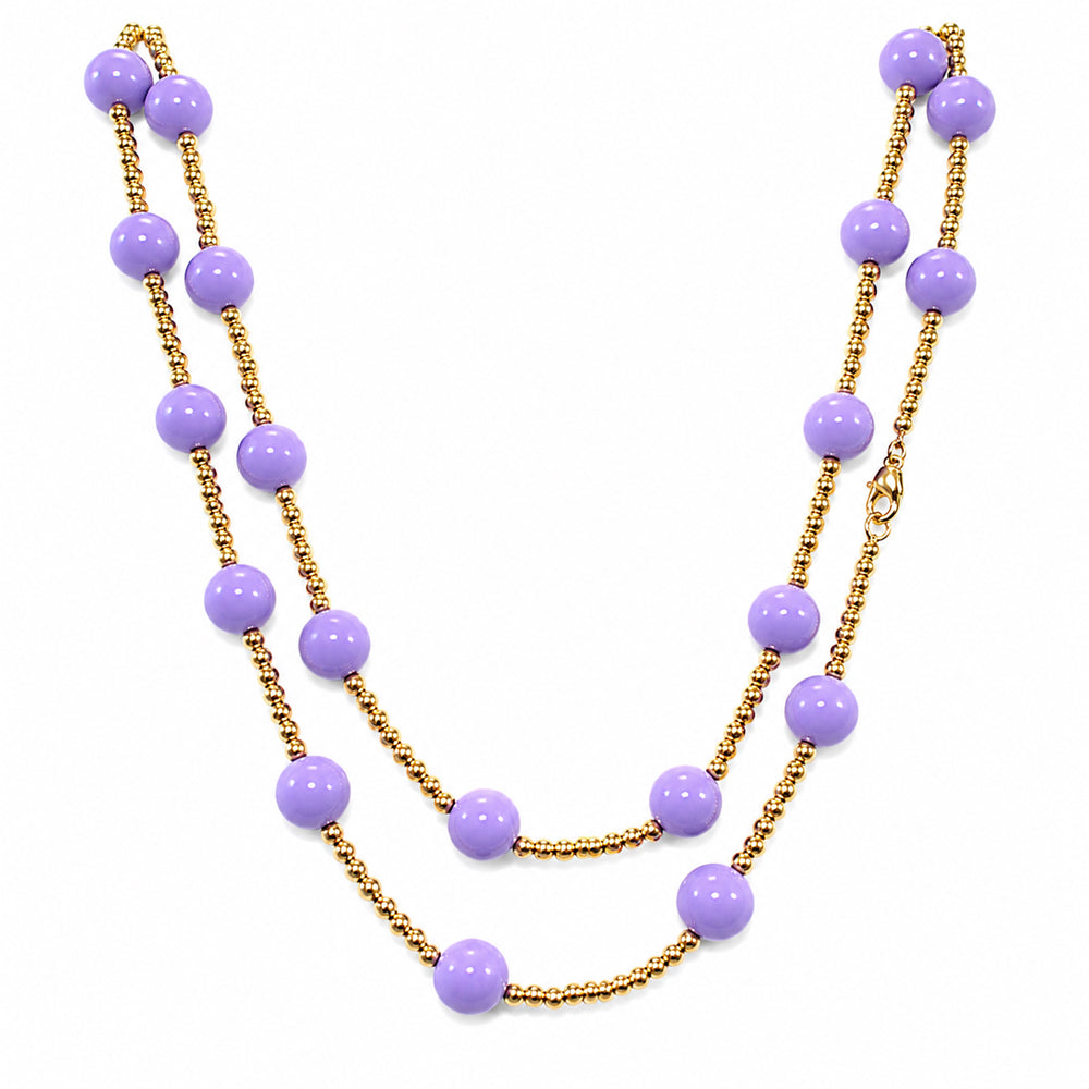 Double Layer Ball Beaded Necklace - N5295